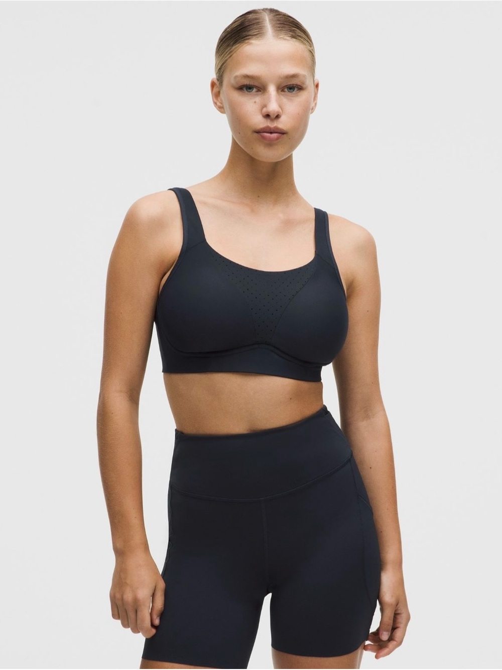 Lululemon Run Times Sports Bra 34DD Navy Blue